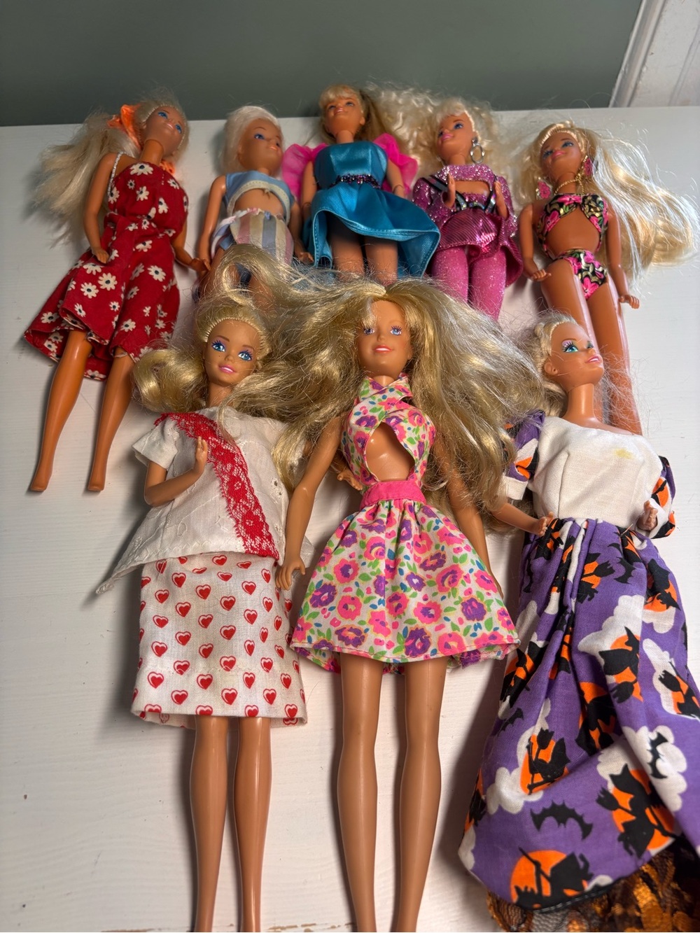 Vintage Barbie Doll Lot of 8 Mixed Fashion Dolls 1980s 1990s Mattel Tlc